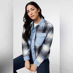 10. 21”PTP Mavi Plaid Denim Jacket